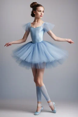 ballerina outfit, blue tones