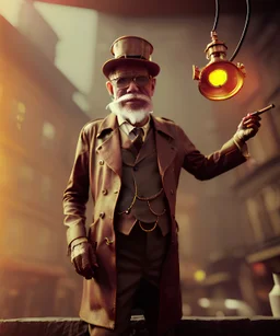 steampunk, cabaret scene. old man. little monkey, Sunglasses, rain, smoking, happy, hot. people background, highly detailed, concept art, unreal engine 5, god rays, ray tracing, RTX, lumen lighting, ultra detail, volumetric lighting, 3d, finely drawn, high definition, high resolution.