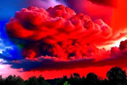 Clouds in the sky colored like blood