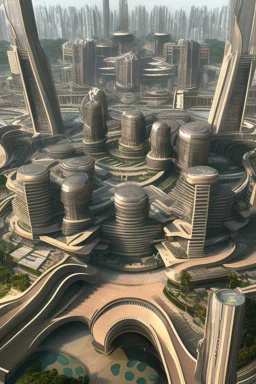 Modern futuristic New Delhi Capital Region in 2100
