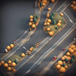 road stylized top down