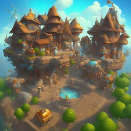 architecture concept in dofus，vertical view