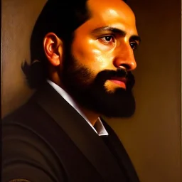 portrait of Jacobo Santiago Mozos born in 1976,by DIEGO VELÁZQUEZ, oil on canvas, cinematic composition, extreme detail,8k,fit full head inside picture