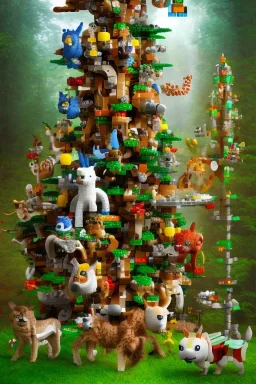 lego tree forest animals children