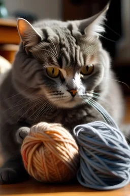 A cat knitting itself into existence.