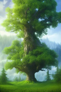 beatiful scenery's of realistic big tree in the hill top in super ultra HD in optic resolution, real photo, super detailed, professional PHOTOGRAPHY