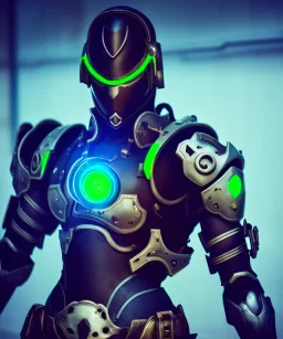 cyber ninja, black metal armor, futuristic suit, imperious, 8k resolution, overwatch, genji, color, vibrant