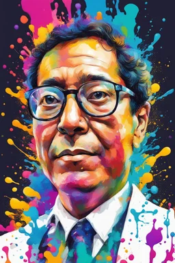 colorfull splash portrait of Gustavo Petro illustration