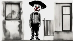 Neo-expressionism style, a clown, a silhouette