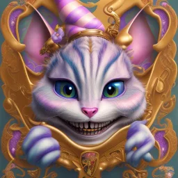 "Cheshire Cat" leading figure of Alice in the wonderland, detailed eyes, elegant,sarcastic smile, by Disney,Chie Yoshii,Brian Kesinger,Gediminas Pranckevičius,Kilian Eng,reg Rutkowski,