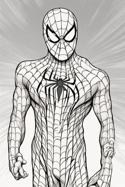 out line art of SPIDER MAN super HIRO colouring pages with white background ,skech style ,full body. only use outline,mandala style,clean line art,white background,no shadow and clear and well outlined