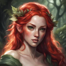 dnd, portrait of nymph with red hair