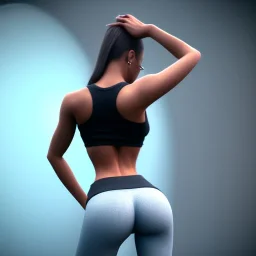 Girl in yoga pants, ass, lust, unreal engine 5, 8k resolution, photorealistic, ultra detailed