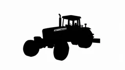 side profile of a modern tractor, simplified vector on white background