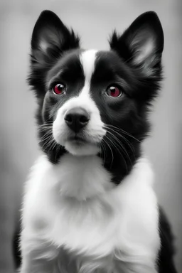 The month of May as pets in black and white with a splash of red.