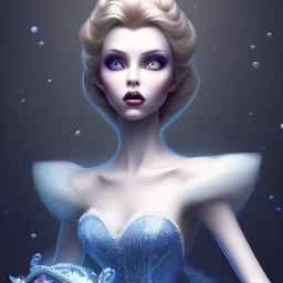 extrem tim burton style cinderella, sharp focus