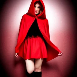 flirty, big buxomed red riding hood