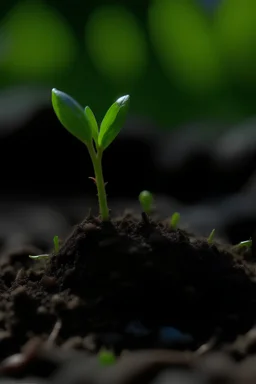 una pequeña plantita emergiendo