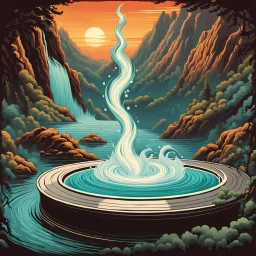 retro fantasy art of a whirlpool