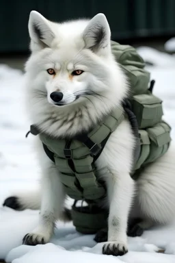 polar fox in tactical gear