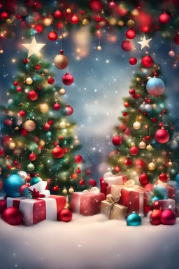 full Christmas's background decorated