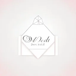 Create a logo with the name Deniz Boutique, inspired by diamond dresses, with the symbol of the dress, baby pink