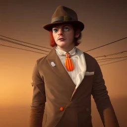 Clockwork orange, Alex, real, full body, distopic background, cyberpunk, dramatic lighting, hyper realistic, 8k