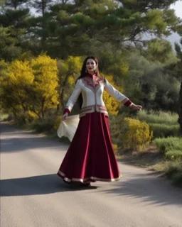 azeri female with traditional dance clothing