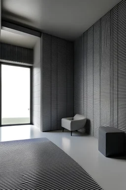Ein Wohnzimmer aus hochizontales 3D-druckbarem Beton