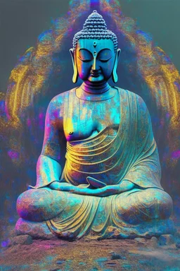 Budha statue in Psy trance