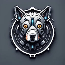 a logo that looks like the cyborg dog