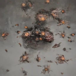 horror, infested, swarm, mechanical, robot, insects, bugs, cockroaches, flies, spiders, ticks, parasites screaming person, pain, decay