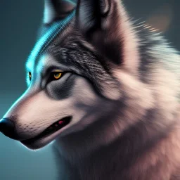 Black Wolf, pink eyes, 8K, cinematic lighting, sharp focus, masterpiece, expert