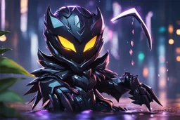 Chibi kindred venom in 8k solo leveling shadow artstyle, machine them, close picture, rain, neon lights, intricate details, highly detailed, high details, detailed portrait, masterpiece,ultra detailed, ultra quality