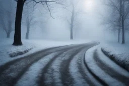  stone path lit winter