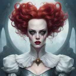 a close up of a person wearing a costume, a portrait, inspired by Karol Bak, fantasy art, pennywise style, by tom bagshaw and boris vallejo, jean-sebastien rossbach, portrait tilda swinton, portrait of a warrior, peter mohrbacher digital art, michael hussar, by tom bagshaw