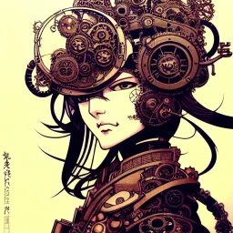 beautiful steampunk girl, hyper detailed, hyperdetailed, intricately detailed, illustration by <Katsushika Hokusai> <Yoji Shinkawa>,