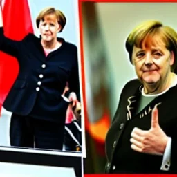 Angela Merkel Nazi Uniform doing Nazi salute