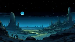 A night landscape moebius style