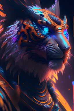 Rich Crow tiger alien,bright , colors, highly detailed, cinematic, 5d ultra realistic,cinematic lighting, art by Federico Pelat and Jordan Grimmer