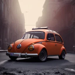 an old volkswagen car ultra realistic,wide body , rally concept, 4k ,on street,8k resolution, high-quality, fine-detail, parked in crowded city winter wide body