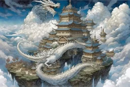 A white dragon palace in the sky painted by Hashimoto Gaho