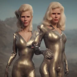 Ultra Realistic retro sci-fi movie scene, waist up view portrait, blonde woman pointing a gun, sweet young Claudia Schiffer face, perfect iris, glow eyes, makeup, weapon. Drones background, Retro sci-fi style, helmet, tight latex coat, fog, rain, soft color, highly detailed, unreal engine 5, ray tracing, RTX, lumen lighting, ultra detail, volumetric lighting, 3d, finely drawn, high definition, high resolution.