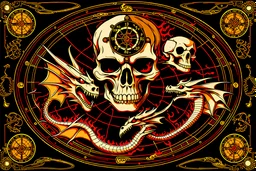 Dragons, Fire and Smog, Skull, Dartboard, Steampunk, Univerum, cartoon