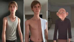 شخص جسمه عادي ووجه طولي ووضاصح عليه انو مسكين