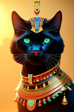 kente scene, Black Egyptian Cat, jewelry, realistic, thread, embroidery, octane render, high detail