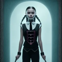 wednesday addams rolünde oynayan jenna ortega netflix