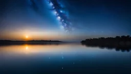 Beutiful Godess of Togo ,lake, sky , stars blue light