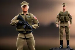 G.I. Joe toy doll army soldier Donald Trump, gun,boots, berets, high definition, elbow, legs, hands