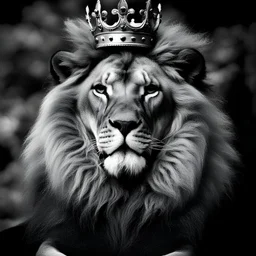 lion with crown. photographic.